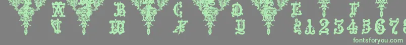 Fonte MedievalSorcererOrnamental – fontes verdes em um fundo cinza