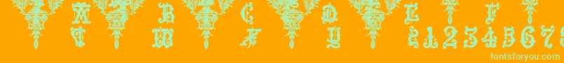 MedievalSorcererOrnamental Font – Green Fonts on Orange Background