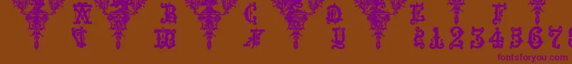 MedievalSorcererOrnamental-Schriftart – Violette Schriften auf braunem Hintergrund