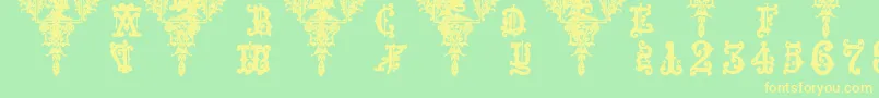 MedievalSorcererOrnamental Font – Yellow Fonts on Green Background