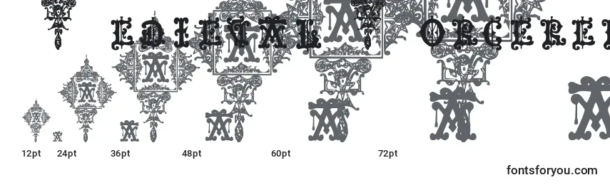 MedievalSorcererOrnamental Font Sizes