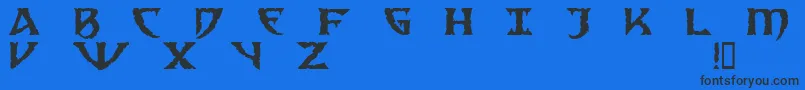 Sad Font – Black Fonts on Blue Background