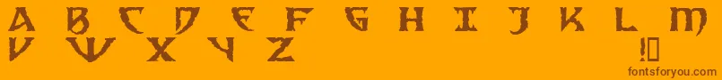 Sad-Schriftart – Braune Schriften auf orangefarbenem Hintergrund