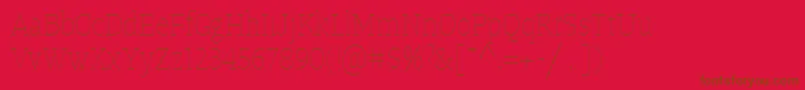 fuente TangerserifnarrowulUltralight – Fuentes Marrones Sobre Fondo Rojo