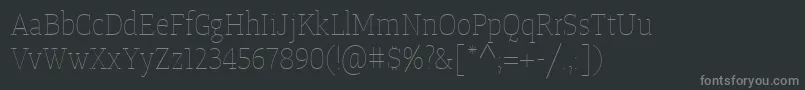 Police TangerserifnarrowulUltralight – polices grises sur fond noir