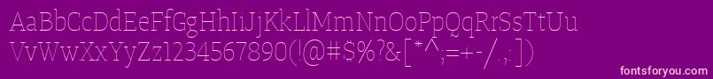 TangerserifnarrowulUltralight Font – Pink Fonts on Purple Background