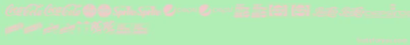 フォントLogosAndLogosTfb – 緑の背景にピンクのフォント