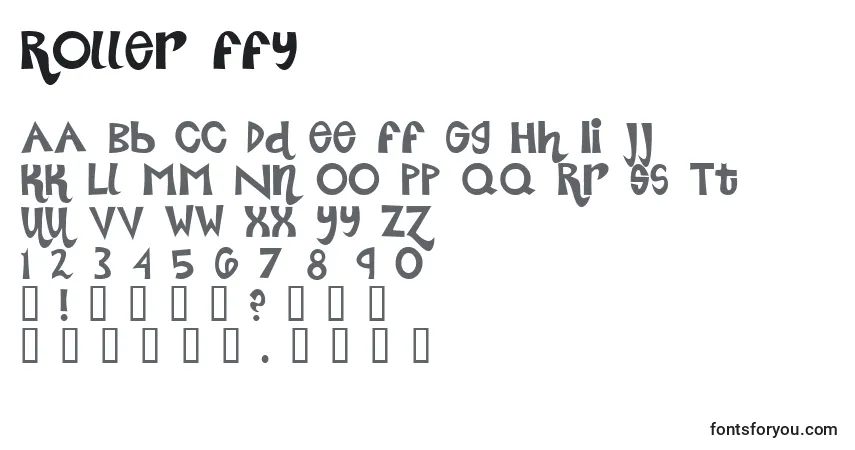 Roller ffy-fontti – aakkoset, numerot, erikoismerkit