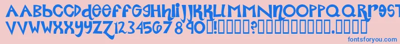 フォントRoller ffy – ピンクの背景に青い文字