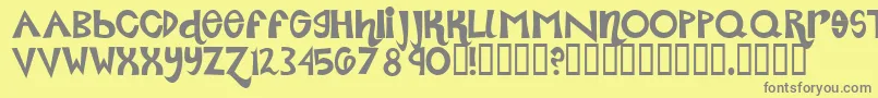 Roller ffy Font – Gray Fonts on Yellow Background