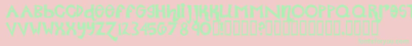 Roller ffy-fontti – vihreät fontit vaaleanpunaisella taustalla