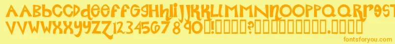 Roller ffy Font – Orange Fonts on Yellow Background