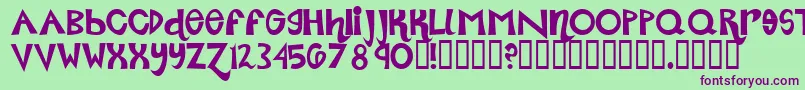Roller ffy Font – Purple Fonts on Green Background