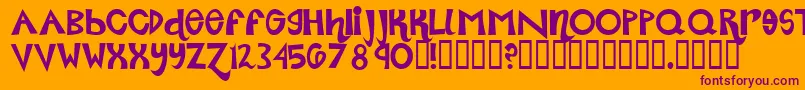 Roller ffy Font – Purple Fonts on Orange Background