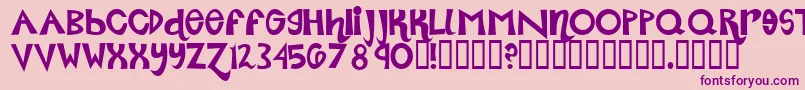 Roller ffy-fontti – violetit fontit vaaleanpunaisella taustalla