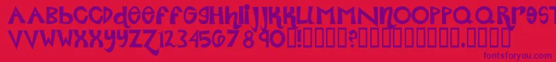Roller ffy Font – Purple Fonts on Red Background