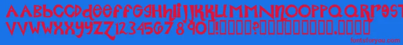 Roller ffy Font – Red Fonts on Blue Background
