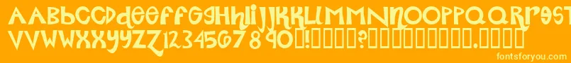 Roller ffy Font – Yellow Fonts on Orange Background
