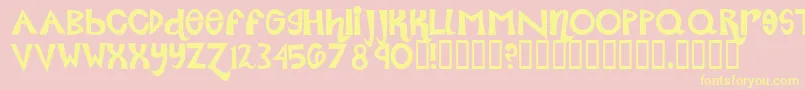 Roller ffy Font – Yellow Fonts on Pink Background