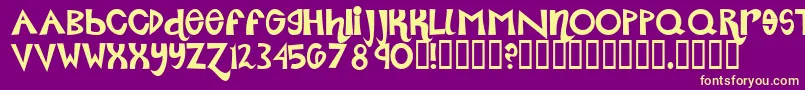 Roller ffy Font – Yellow Fonts on Purple Background