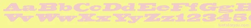 BigswingingslabsItalic-fontti – vaaleanpunaiset fontit keltaisella taustalla