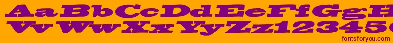 Шрифт BigswingingslabsItalic – фиолетовые шрифты на оранжевом фоне