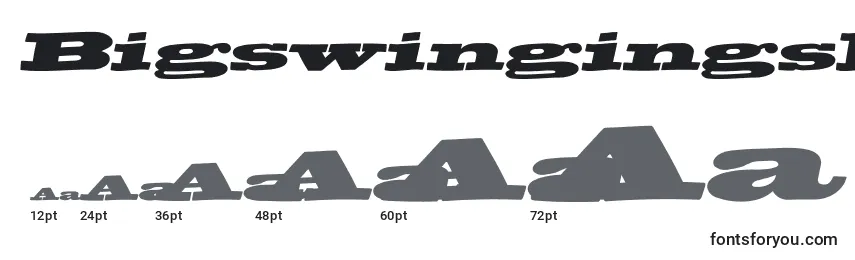 Размеры шрифта BigswingingslabsItalic
