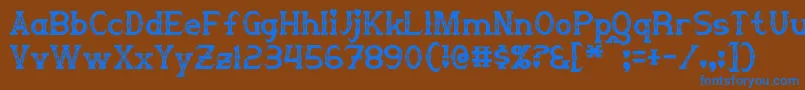 Steampuff Font – Blue Fonts on Brown Background