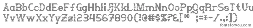 Steampuff-fontti – harmaat kirjasimet valkoisella taustalla