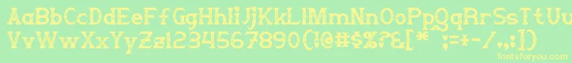 Steampuff Font – Yellow Fonts on Green Background