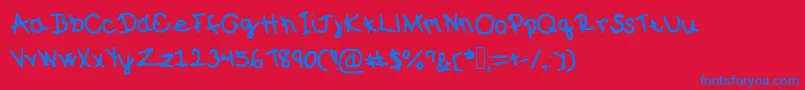 Sunnyspring Font – Blue Fonts on Red Background