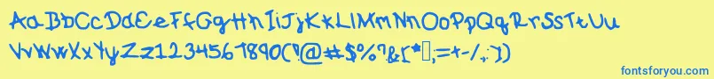 Sunnyspring Font – Blue Fonts on Yellow Background