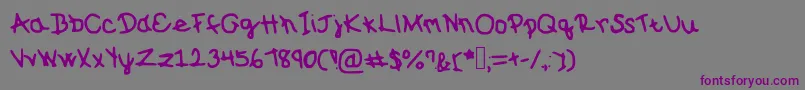 Шрифт Sunnyspring – фиолетовые шрифты на сером фоне