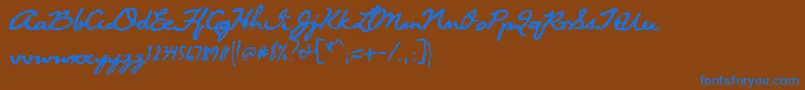 フォントSuwa – 茶色の背景に青い文字