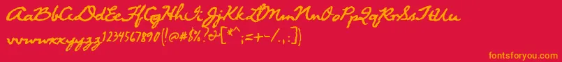 フォントSuwa – 赤い背景にオレンジの文字