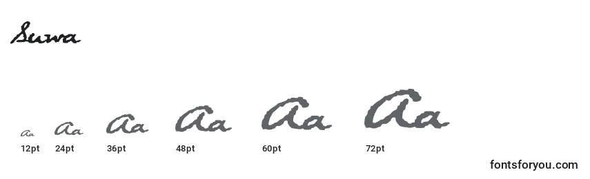 Размеры шрифта Suwa
