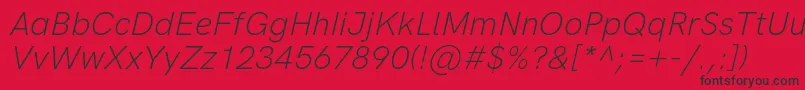 HkgroteskLightitalic Font – Black Fonts on Red Background