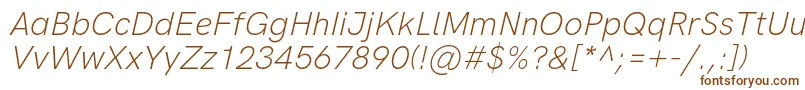 HkgroteskLightitalic Font – Brown Fonts on White Background