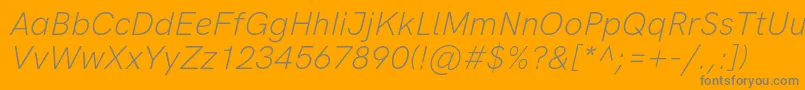 フォントHkgroteskLightitalic – オレンジの背景に灰色の文字