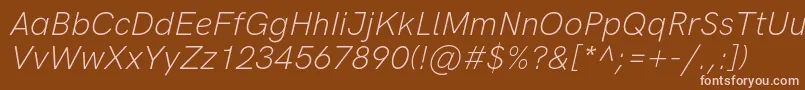 Шрифт HkgroteskLightitalic – розовые шрифты на коричневом фоне