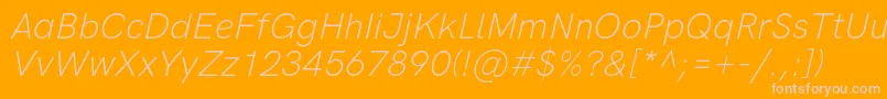 HkgroteskLightitalic Font – Pink Fonts on Orange Background
