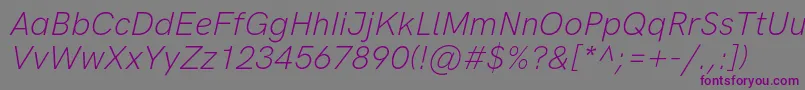 HkgroteskLightitalic Font – Purple Fonts on Gray Background