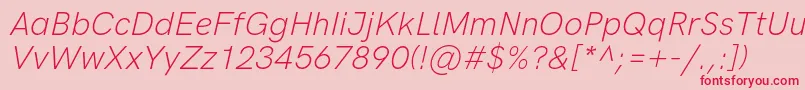 Fonte HkgroteskLightitalic – fontes vermelhas em um fundo rosa