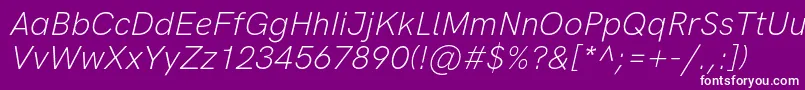 HkgroteskLightitalic Font – White Fonts on Purple Background
