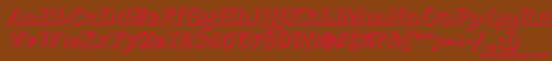 フォントAntiquashCdBolditalic – 赤い文字が茶色の背景にあります。