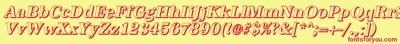 AntiquashCdBolditalic Font – Red Fonts on Yellow Background