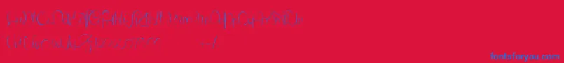 LantreDuCanicheDoux Font – Blue Fonts on Red Background