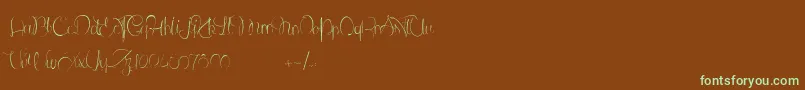 LantreDuCanicheDoux Font – Green Fonts on Brown Background