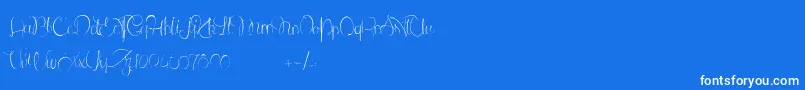 LantreDuCanicheDoux-Schriftart – Weiße Schriften auf blauem Hintergrund