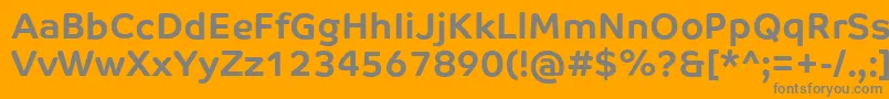 CoTextCorpBold-Schriftart – Graue Schriften auf orangefarbenem Hintergrund